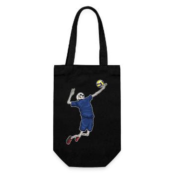Skelett Volleyballspieler Volleyball - Geschenkbeutel für Flaschen - Schwarz - Vorne