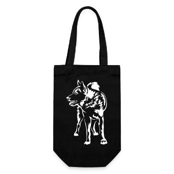Norwegischer Elchhund "Black Edition" - Geschenkbeutel für Flaschen - Schwarz - Vorne