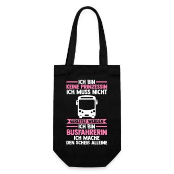 Bus Prinzessin Busfahrerin - Geschenkbeutel für Flaschen - Schwarz - Vorne