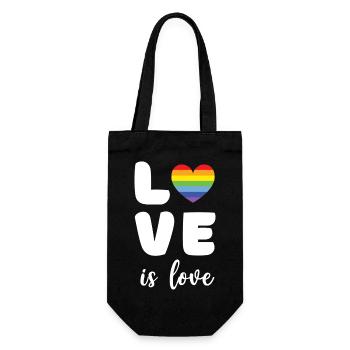 Pride Month - Liebe ist Liebe - Geschenkbeutel für Flaschen - Schwarz - Vorne