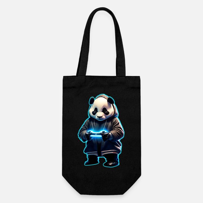 Panda Gamer - Gift Bag for Bottles - black