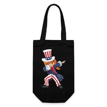4. Juli Dabbing US - Geschenkbeutel für Flaschen - Schwarz - Vorne