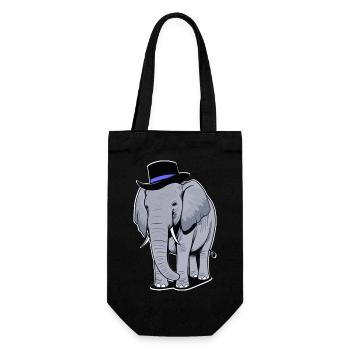 Éléphant au chapeau - Sac à bouteille - noir - Devant