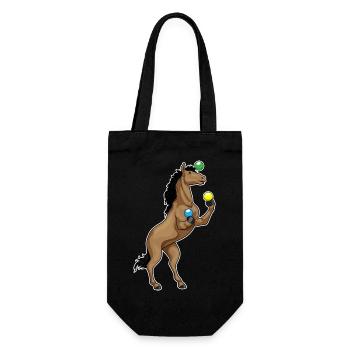 Pferd Jongleur Jonglieren - Geschenkbeutel für Flaschen - Schwarz - Vorne