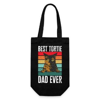 Schildpatt Katze Tortoiseshell Cat Tortie - Geschenkbeutel für Flaschen - Schwarz - Vorne