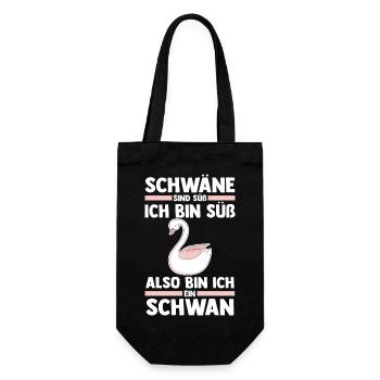 Schwan - Geschenkbeutel für Flaschen - Schwarz - Vorne
