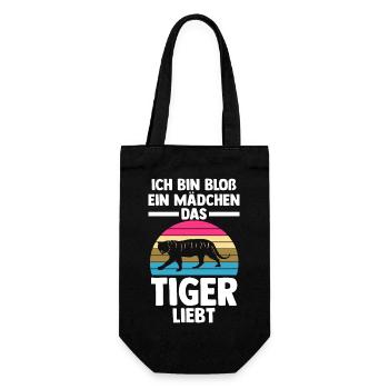 Tiger Motiv - Geschenkbeutel für Flaschen - Schwarz - Vorne