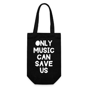 Only Music can Save us - Geschenkbeutel für Flaschen - Schwarz - Vorne