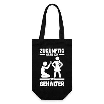 Braut Hochzeit Heiraten Junggesellenabschied - Geschenkbeutel für Flaschen - Schwarz - Vorne