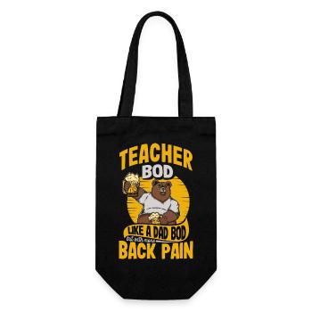 Teacher Bod Like A Dad Bod Funny Teacher - Geschenkbeutel für Flaschen - Schwarz - Vorne