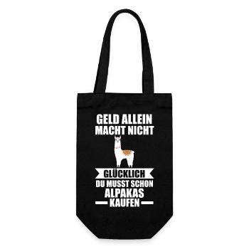 Alpaka - Geschenkbeutel für Flaschen - Schwarz - Vorne
