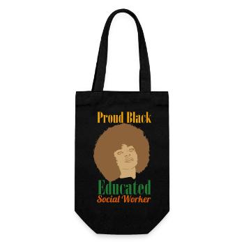 Proud Black Educated Social Worker - Geschenkbeutel für Flaschen - Schwarz - Vorne