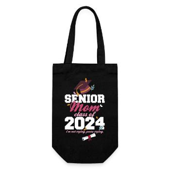 Senior Mom Class of 2024 Graduation Party Proud - Geschenkbeutel für Flaschen - Schwarz - Vorne