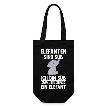 Elefant Elefanten - Geschenkbeutel für Flaschen - Schwarz - Vorne