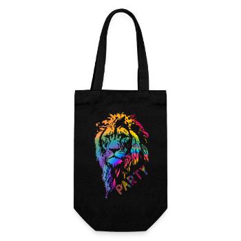 Neon Colors Lion Head - Gift Bag for Bottles - black - Front