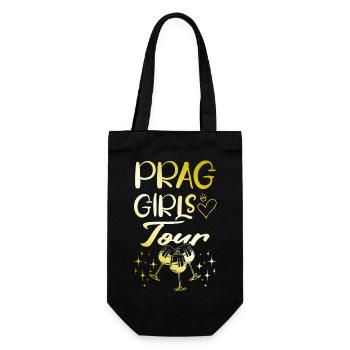 Prag Girls Tour Gold - Geschenkbeutel für Flaschen - Schwarz - Vorne