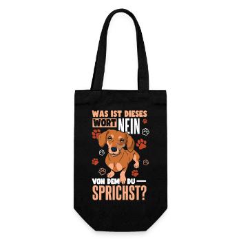Dachshund Sprüche & Geschenke Dackel - Geschenkbeutel für Flaschen - Schwarz - Vorne