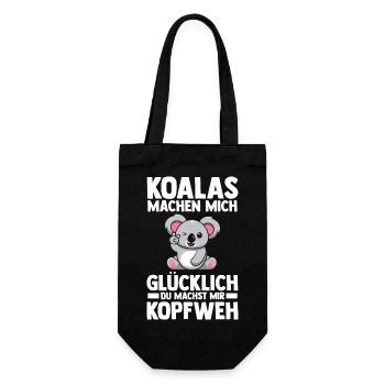 Koalabär Koala - Geschenkbeutel für Flaschen - Schwarz - Vorne