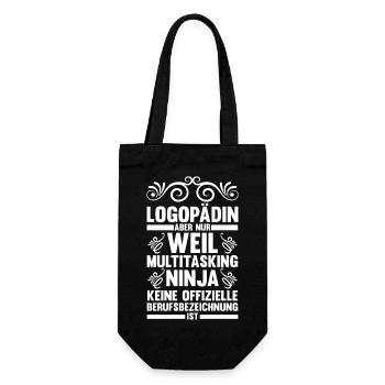 Logopädie Logopädin - Geschenkbeutel für Flaschen - Schwarz - Vorne