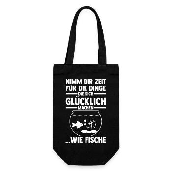 Aquarium Aquaristik Fische - Geschenkbeutel für Flaschen - Schwarz - Vorne