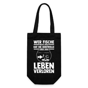 Aquarium Aquaristik Fische - Geschenkbeutel für Flaschen - Schwarz - Vorne