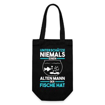 Aquarium Aquaristik Fische - Geschenkbeutel für Flaschen - Schwarz - Vorne
