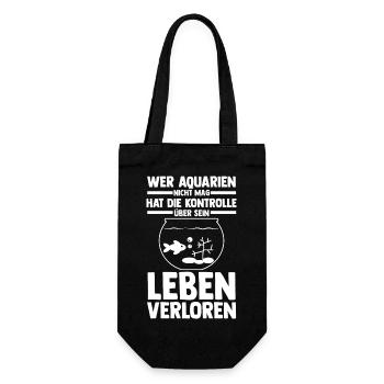 Aquarium Fische Aquaristik - Geschenkbeutel für Flaschen - Schwarz - Vorne