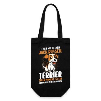 Hund Jacke Russell - Geschenkbeutel für Flaschen - Schwarz - Vorne