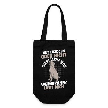 Hund Weimaraner - Geschenkbeutel für Flaschen - Schwarz - Vorne