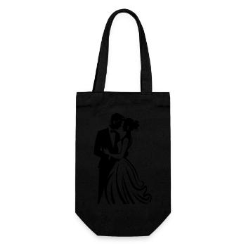 Mariée marié jeunes mariés mariage - Sac à bouteille - noir - Devant