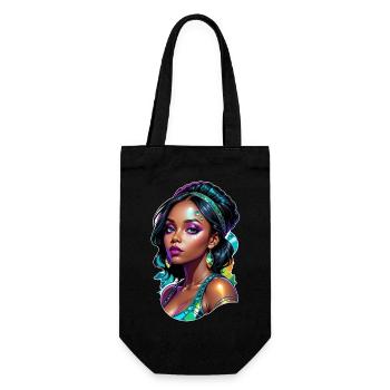 Afro Frau - Schönheit - Geschenkbeutel für Flaschen - Schwarz - Vorne