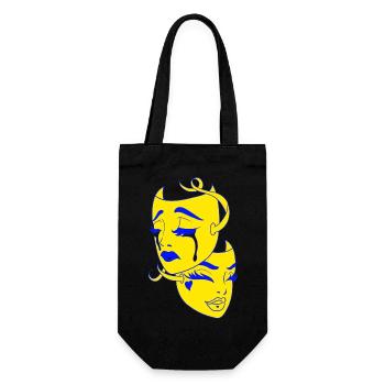 Belle femme peinture art visage femme colorée - Sac à bouteille - noir - Devant