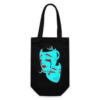 Belle femme peinture art visage femme colorée - Sac à bouteille - noir - Devant