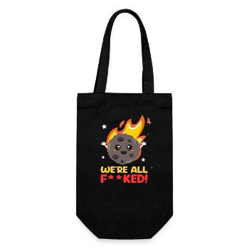 Meteor Asteroid We Are All F**ked! Entertaining - Gift Bag for Bottles - black - Front