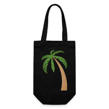 Palme - Geschenkbeutel für Flaschen - Schwarz - Vorne
