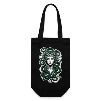 Medusa Griechische Mythologie Monster - Geschenkbeutel für Flaschen - Schwarz - Vorne
