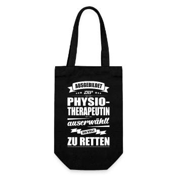 Ausgebildet Zur Physiotherapeutin Abschluss Azubi - Geschenkbeutel für Flaschen - Schwarz - Vorne