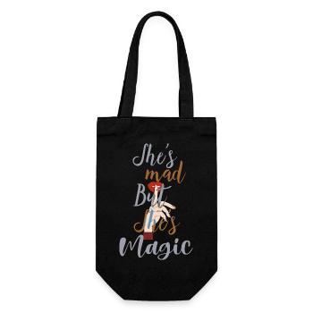 She's Mad but She's Magic: Expressive girls Gifts - Gift Bag for Bottles - black - Front