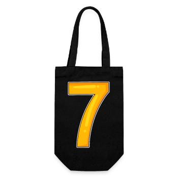 Zahl Sieben - Zahl 7 Nummer - Geschenkbeutel für Flaschen - Schwarz - Vorne