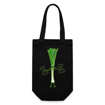 Leek Youthful Athlete Bodybuilder Dumbbell - Gift Bag for Bottles - black - Front