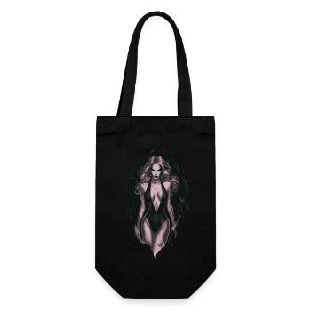 Geheimnisvolle gotische Kunst Frau für Gothik - Geschenkbeutel für Flaschen - Schwarz - Vorne