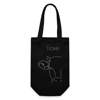 Les vaches, j’adore le - Sac à bouteille - noir - Devant