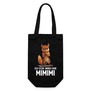 Eichhörnchen Baumhörnchen Ich höre immer Mimimi - Geschenkbeutel für Flaschen - Schwarz - Vorne