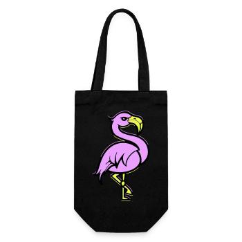 Flamingo Comic - Gift Bag for Bottles - black - Front