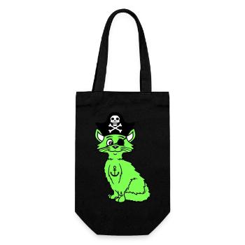 Cute Pirate Cats Buccaneer Eye Patch Hat Costume - Gift Bag for Bottles - black - Front