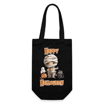 Halloween – Joyeux Halloween chat mignon comme maman - Sac à bouteille - noir - Devant