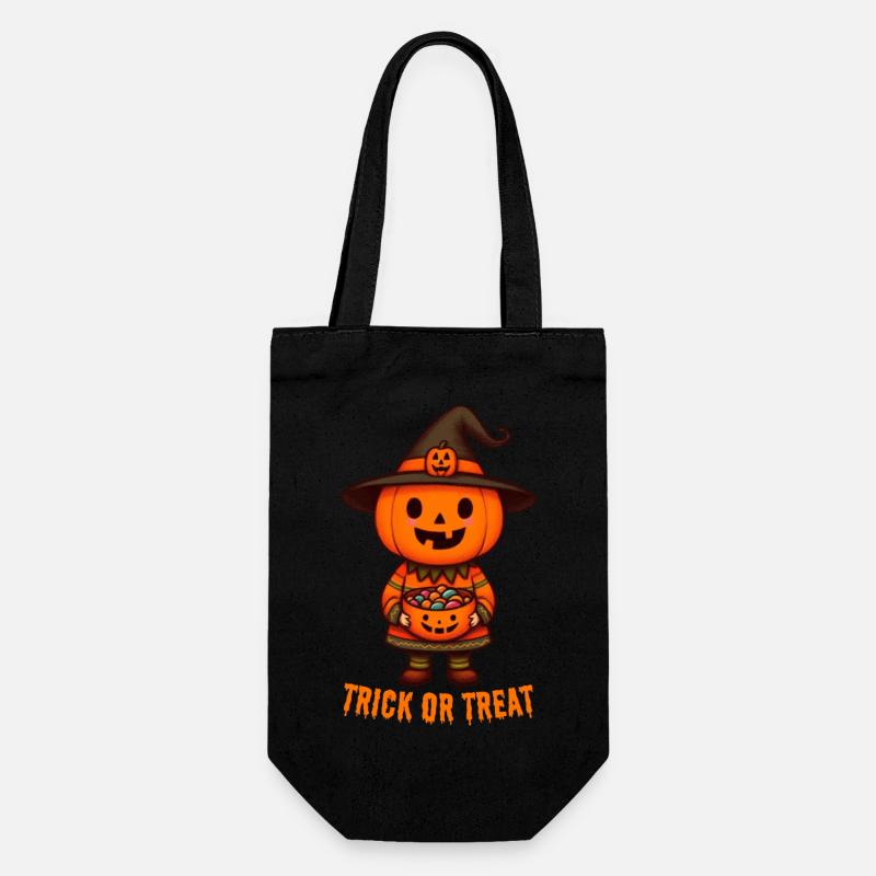 Süßes oder Saures, Halloween - Geschenkbeutel für Flaschen - Schwarz
