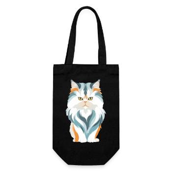 Cat Vector Art with Vibrant Colour Illustration - Gift Bag for Bottles - black - Front