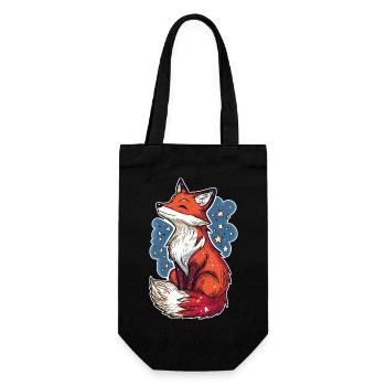 Fox and starry sky - Gift Bag for Bottles - black - Front