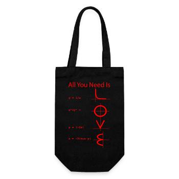 all you need is love amore Blumen Frauen Mädchenmode - Geschenkbeutel für Flaschen - Schwarz - Vorne